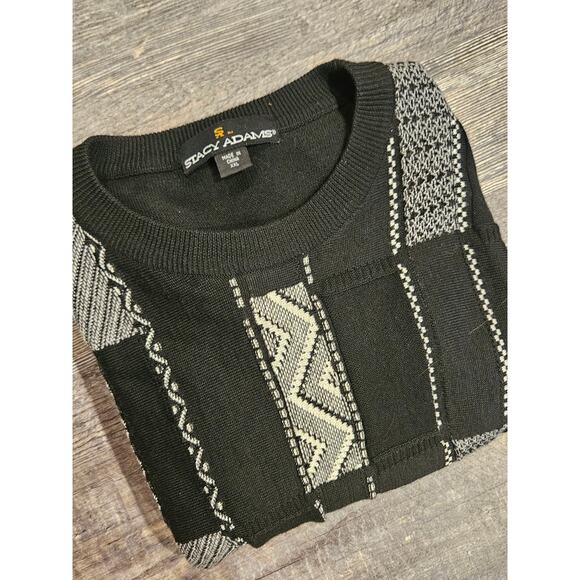 Stacy Adams xxl mens wool blend checker grandpa sweater retro vintage 2xl - Picture 8 of 8